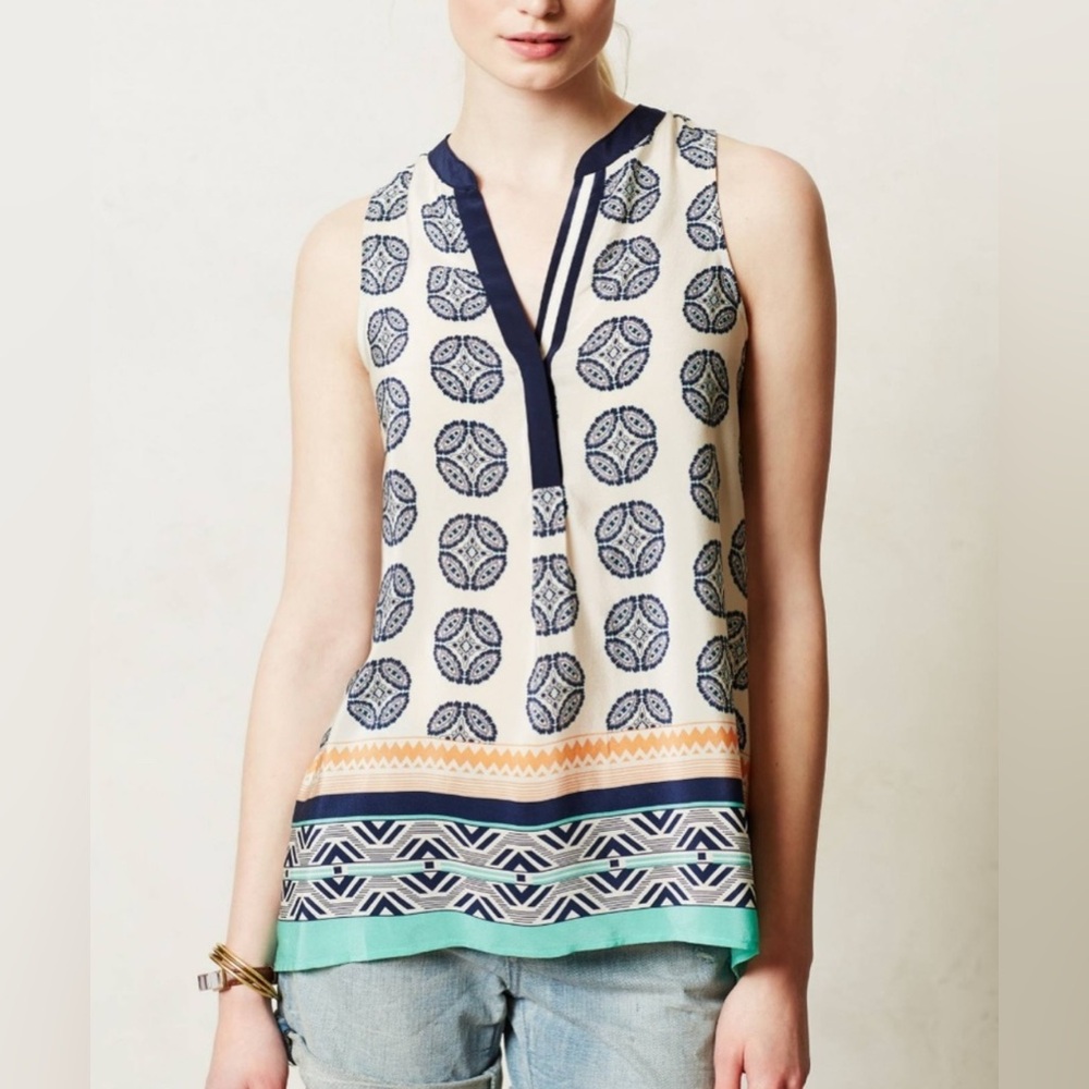 Anthropologie Vanessa‎ Virginia Finn Silk Top Size Small